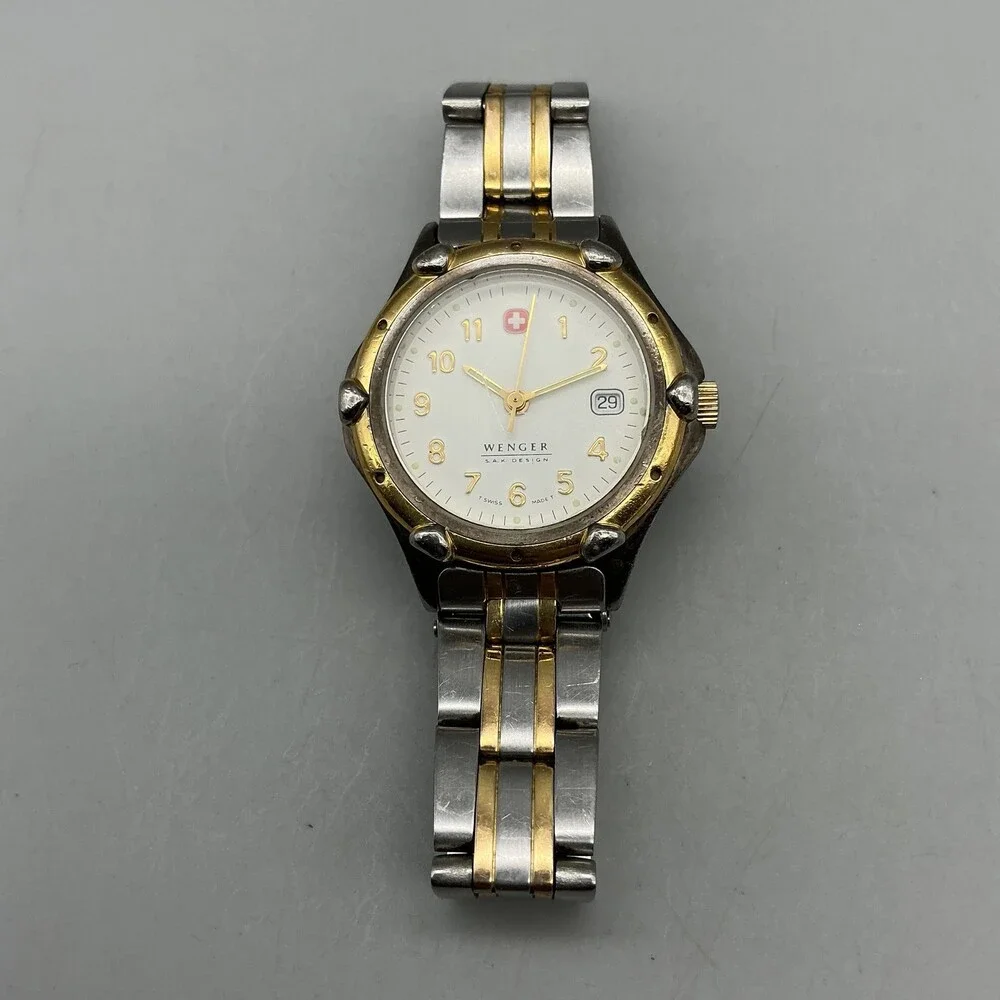 Wenger S.A.K. Design Womens Watch 29mm Two Tone Date Swiss New Battery 6